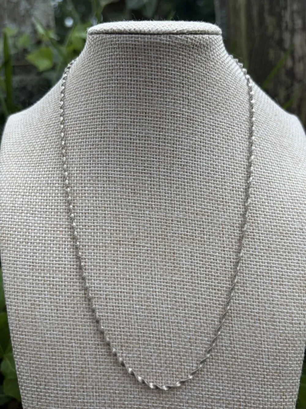 VTG BBI 925 Sterling Silver Twisted Singapore Twist Chain Necklace Italy 18